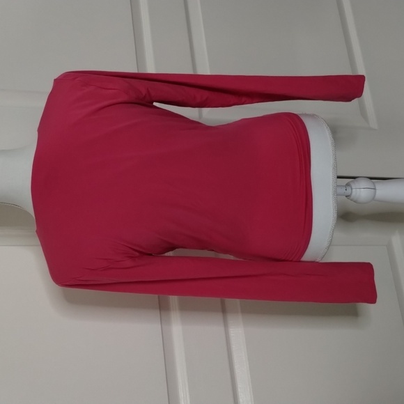 J Crew top blouse pink size medium crushed velvet tie long sleeve crop V-neck - Picture 5 of 12